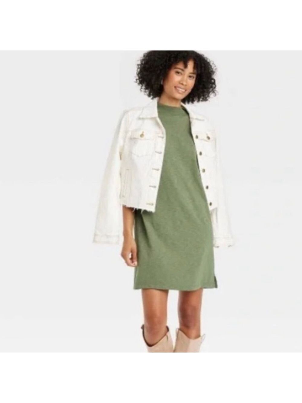 🎩🗝️$25 NWT Universal Thread Knit Mock Neck Dress Green